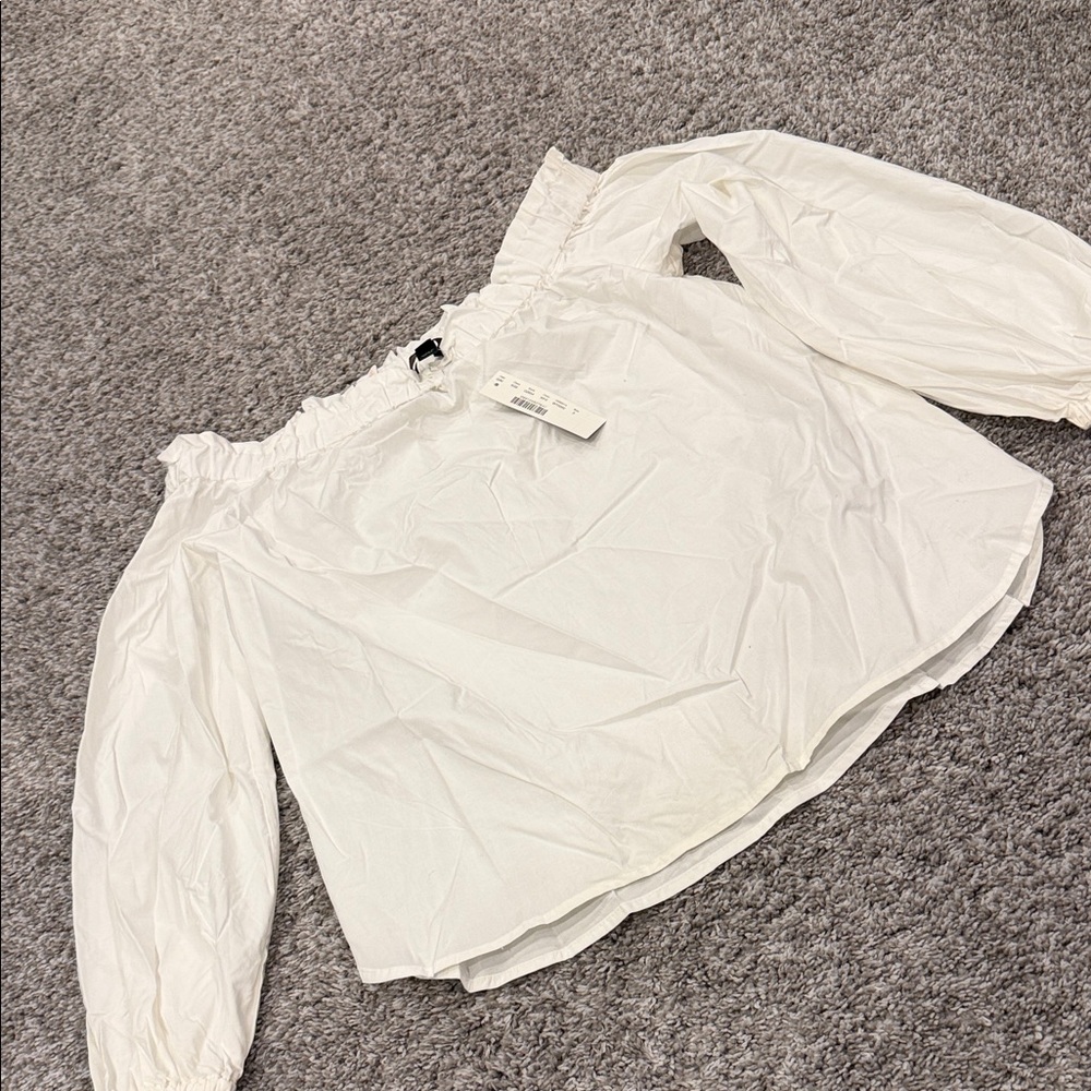 J. Crew Cream Ruffle Blouse